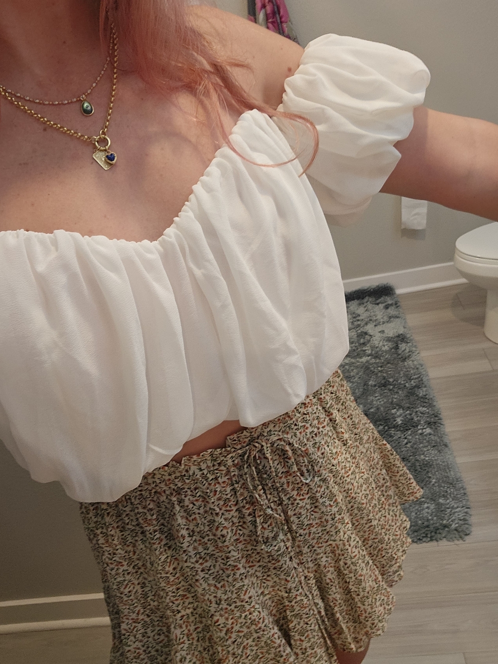 Mabel - Daydreamer White Crop Top